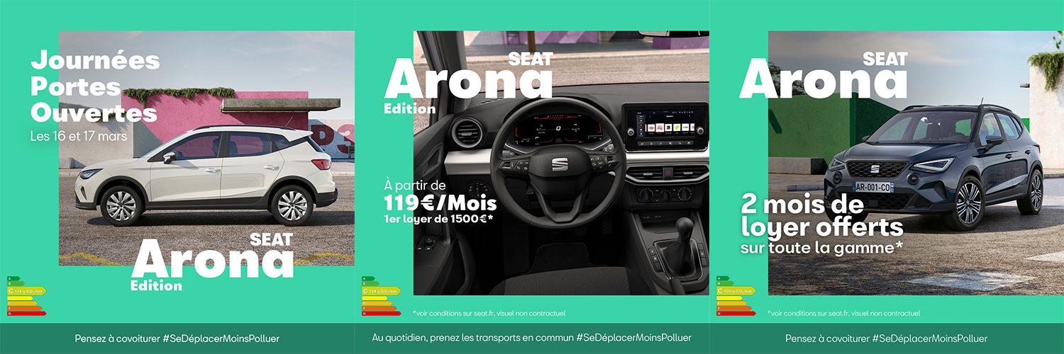 NOUVELLE EXCEL AUTO - Offre SEAT Arona à partir de 119€/mois*